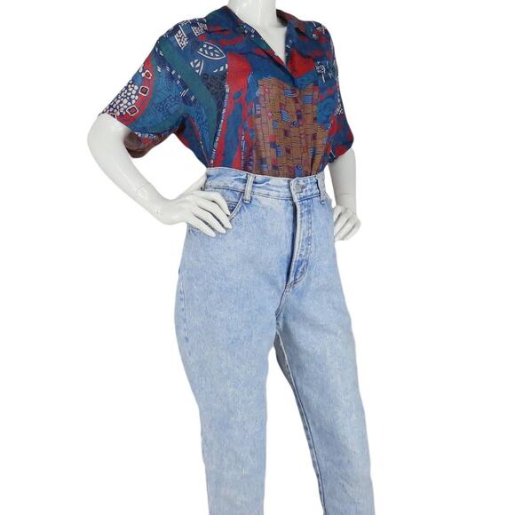 80s Vintage Bongo Light Acid Wash Rock Grunge High Waisted Mom Denim Jeans 28 - Picture 6 of 13
